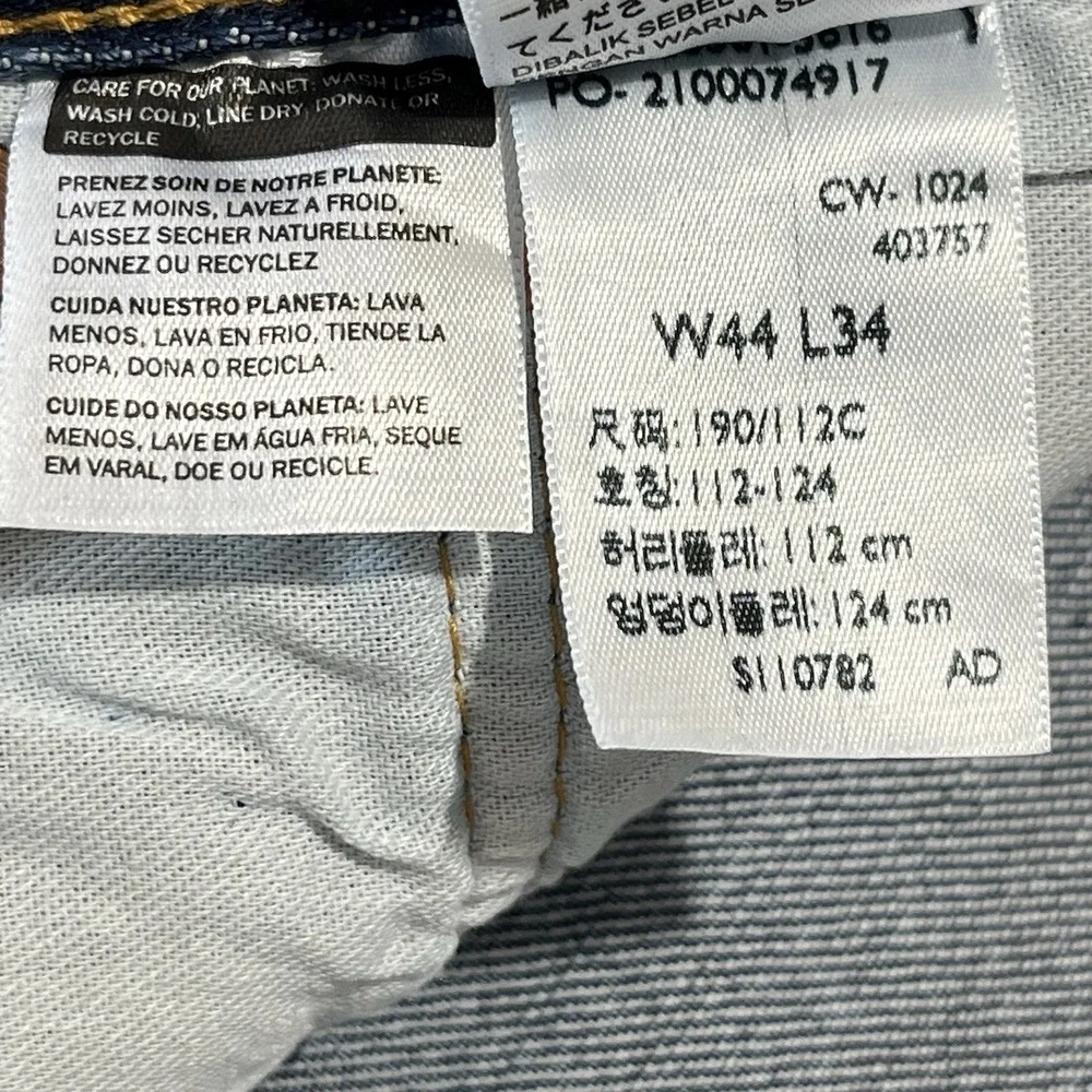 NWT MEN'S LEVI JEANS‎ 501 Original Straight Button Fly Stretch 44X34